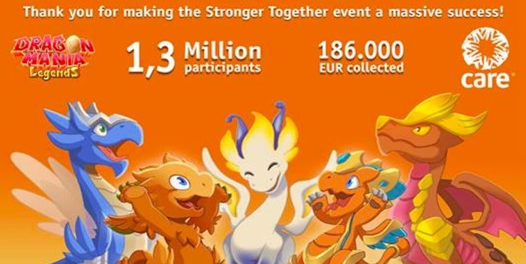 stronger together gameloft dragon mania legends care campaign thank you