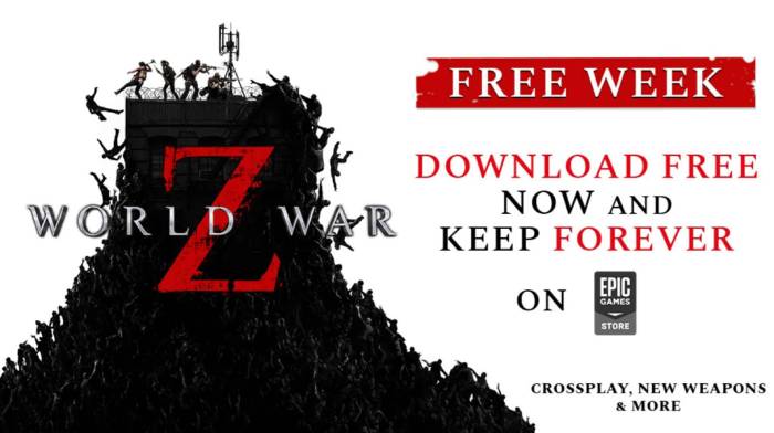 world of war z free weekend keep forever april 2020