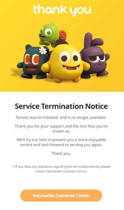 website service termination notice knights chronicle